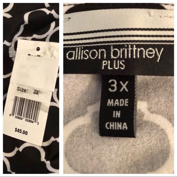 ❌SOLD❌Black & White Pullover Dress Plus Size 3X - Picture 4 of 6